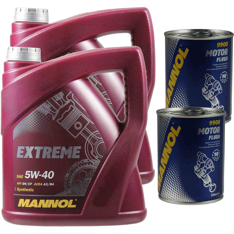 8L Motoröl MANNOL Extreme 5W-40 2x MANNOL Motor Flush ADDITIV von Diederichs