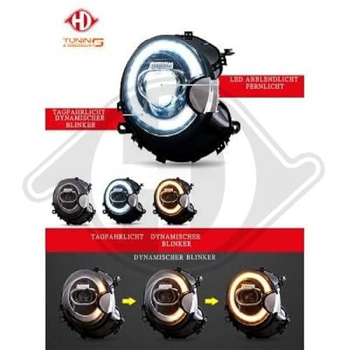 Diederichs DESIGNSCHEINWERFER Set Mini 06-16 R55-R59 VOLL-LED von Diederichs