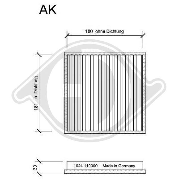 Filter, Innenraumluft Diederichs DCI1024S von Diederichs