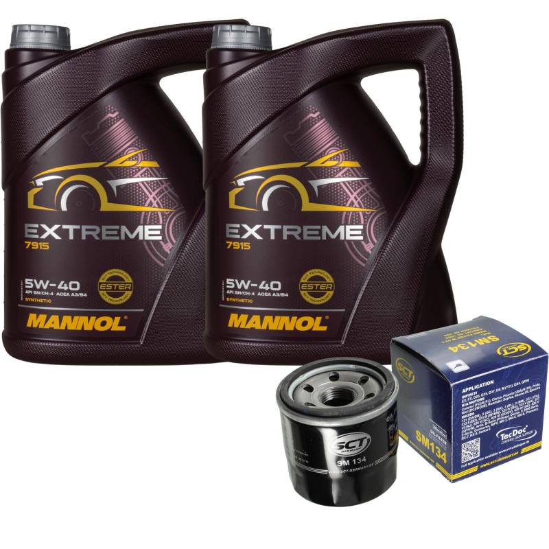 Filter Set Inspektionspaket 10 Liter MANNOL Motoröl Extreme 5W-40 API SN/CF SCT Germany Ölfilter von Diederichs