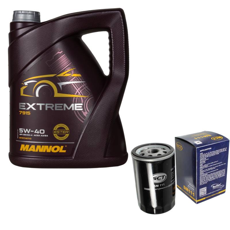 Filter Set Inspektionspaket 5 Liter MANNOL Motoröl Extreme 5W-40 API SN/CF SCT Germany Ölfilter von Diederichs