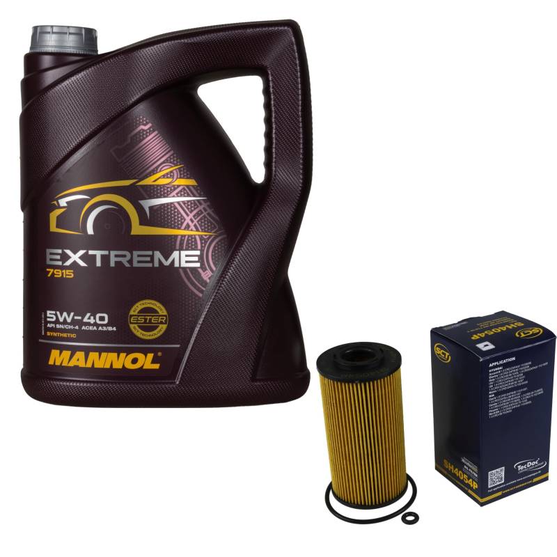 Filter Set Inspektionspaket 5 Liter MANNOL Motoröl Extreme 5W-40 API SN/CF SCT Germany Ölfilter von Diederichs