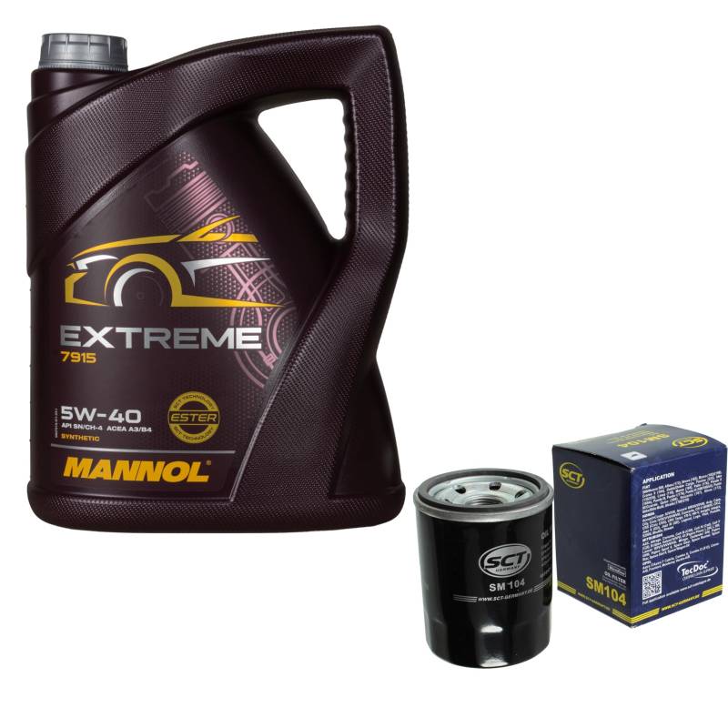 Filter Set Inspektionspaket 5 Liter MANNOL Motoröl Extreme 5W-40 API SN/CF SCT Germany Ölfilter von Diederichs