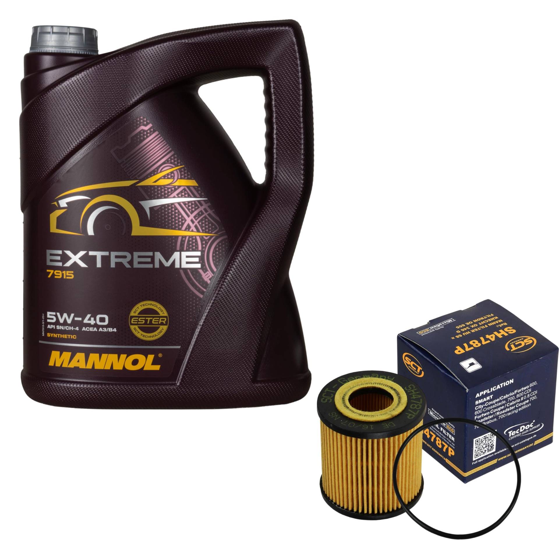 Filter Set Inspektionspaket 5 Liter MANNOL Motoröl Extreme 5W-40 API SN/CF SCT Germany Ölfilter von Diederichs