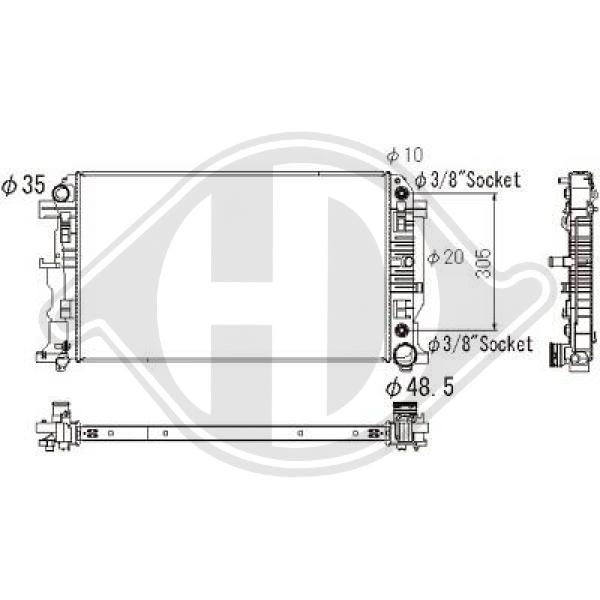 Kühler, Motorkühlung Diederichs DCM3908 von Diederichs