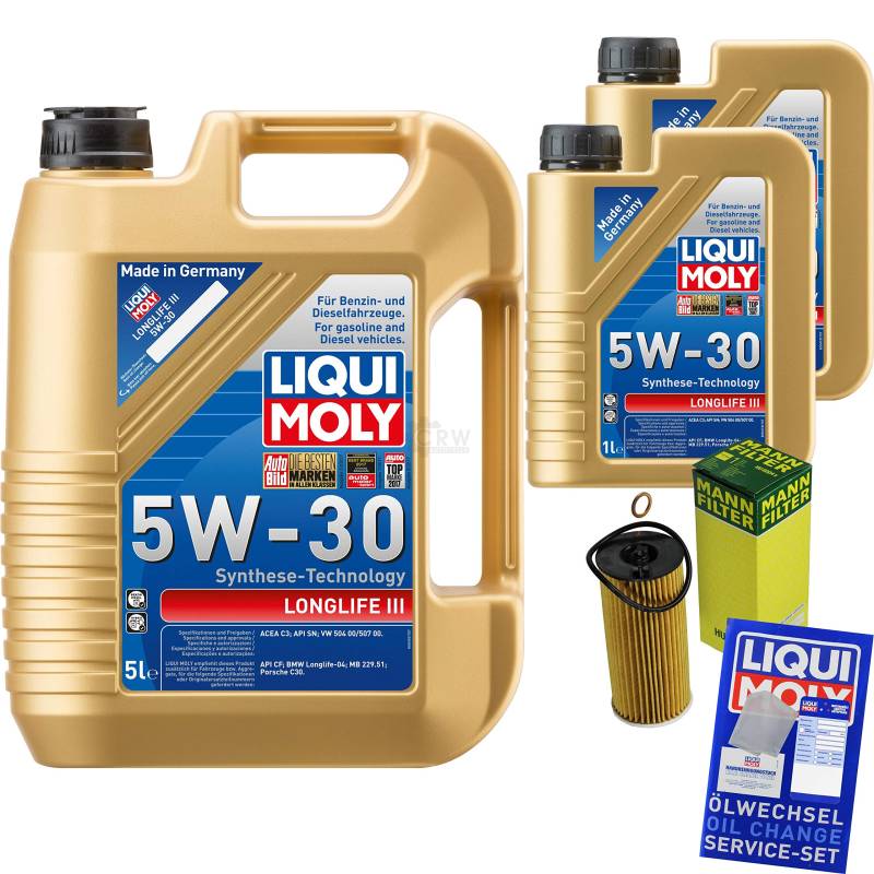 Filter Set Inspektionspaket 7 Liter Liqui Moly Motoröl Longlife III 5W-30 MANN-FILTER Ölfilter von Diederichs