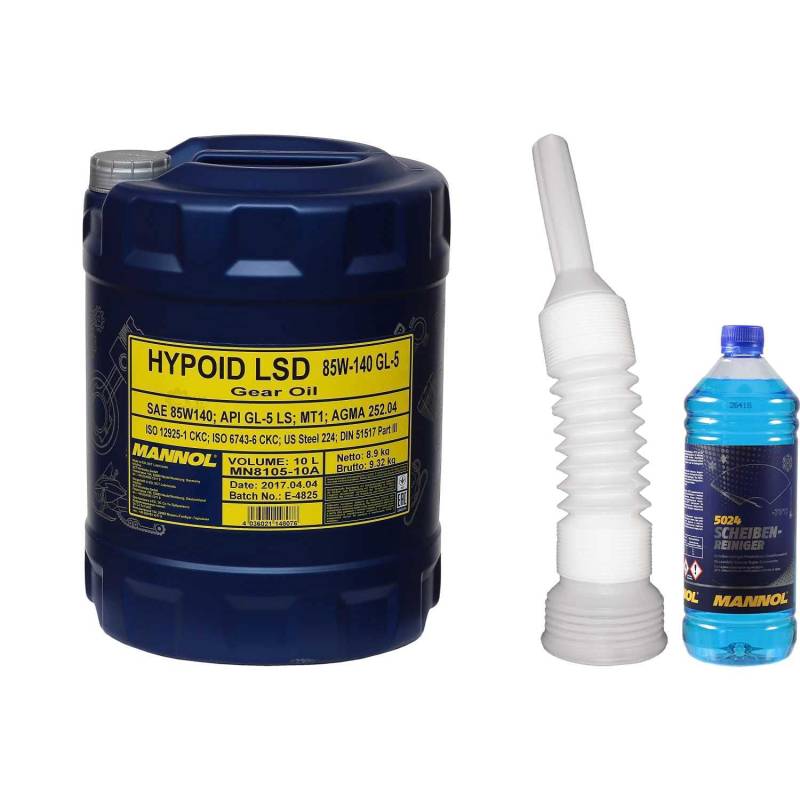 QR-Parts Set 10 Liter 85411027 CT4504 MN8105-10 5024 1 Original MANNOL Scheiben-Reiniger -70 °C Frostschutz Konzentrat Hypoid LSD 85W-140 API GL-5 LS von Diederichs