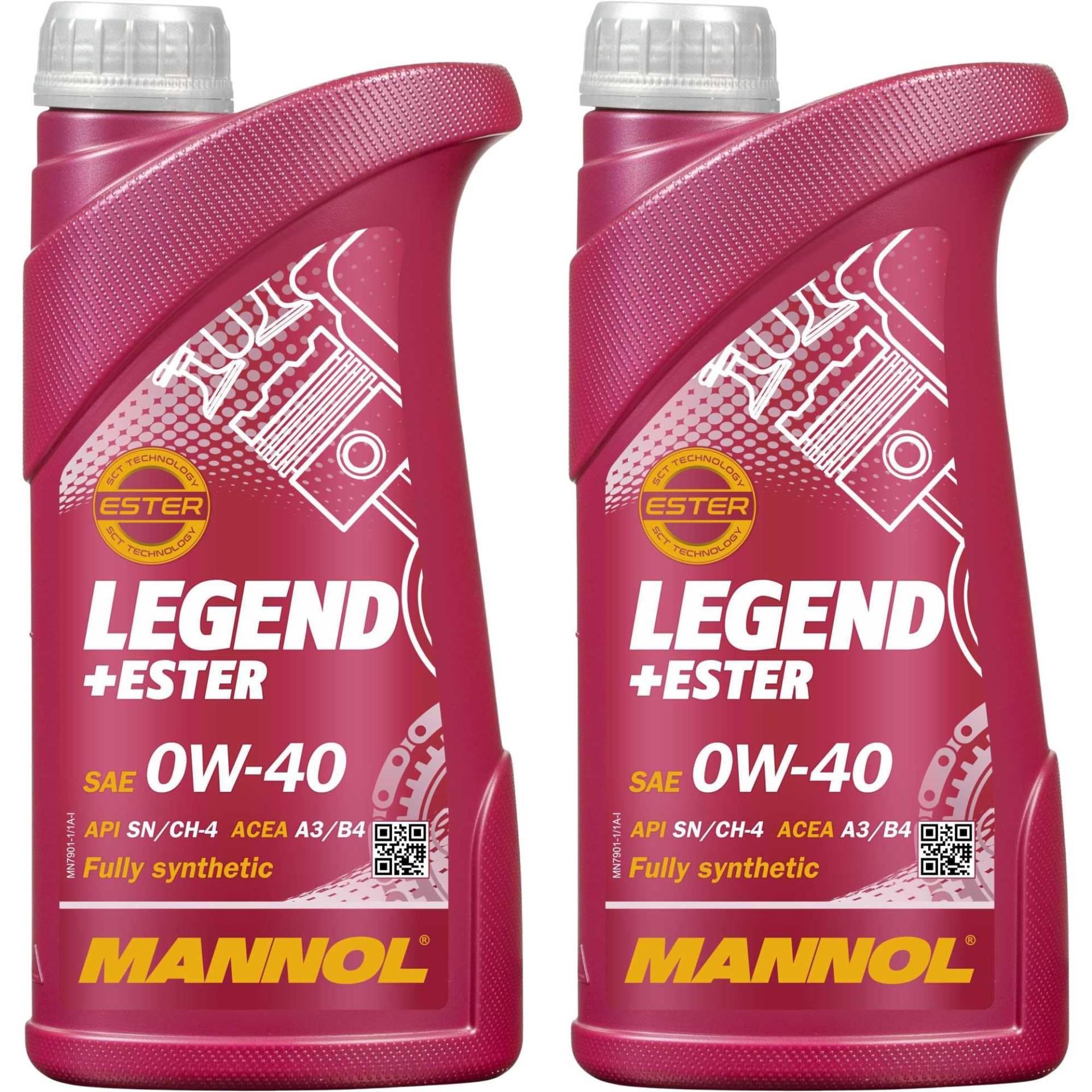 QR-Parts Set 85447040 MN7901-1 2x1 Liter Orignal MANNOL Motoröl SAE 0W-40 LEGEND+ESTER Engine Oil Öl von Diederichs