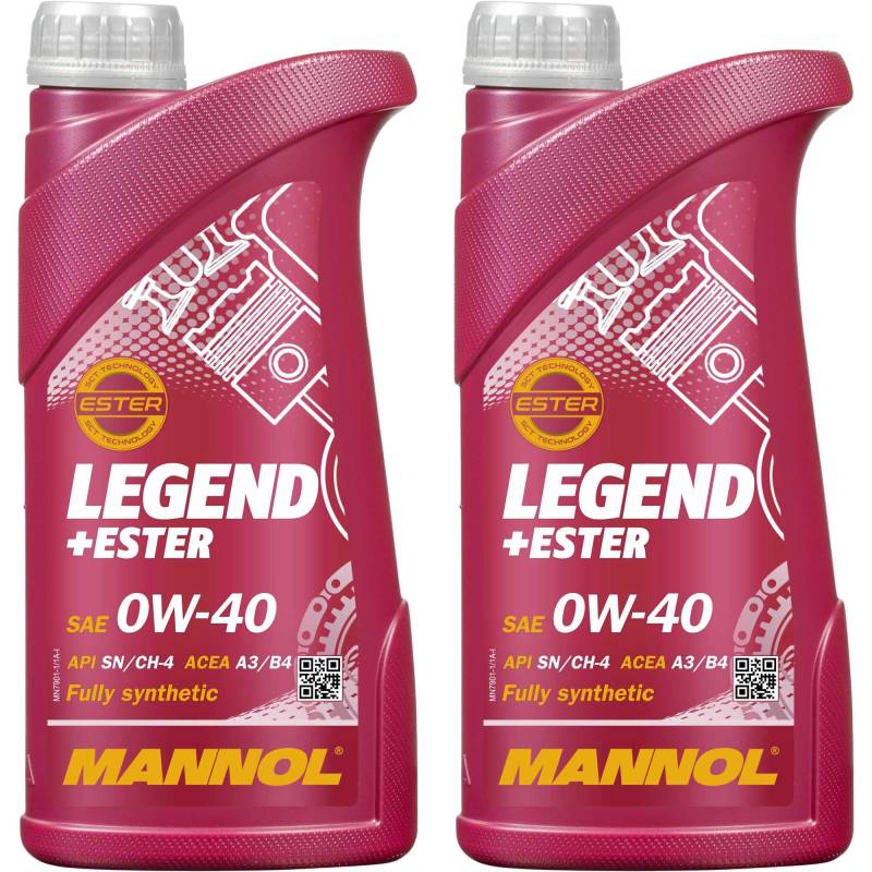 QR-Parts Set 85447040 MN7901-1 2x1 Liter Orignal MANNOL Motoröl SAE 0W-40 LEGEND+ESTER Engine Oil Öl von Diederichs