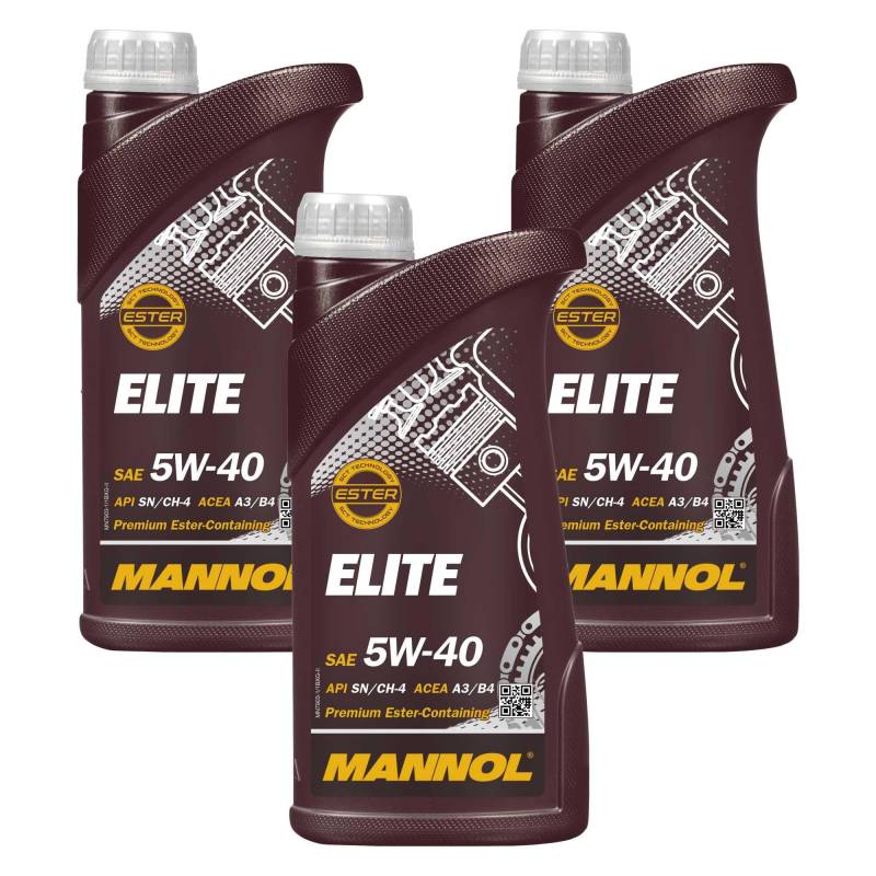 QR-Parts Set 85447361 MN7903-1 3x1 Liter Orignal MANNOL Elite 5W-40 API SN/CF Motoröl Engine Oil Öl von Diederichs