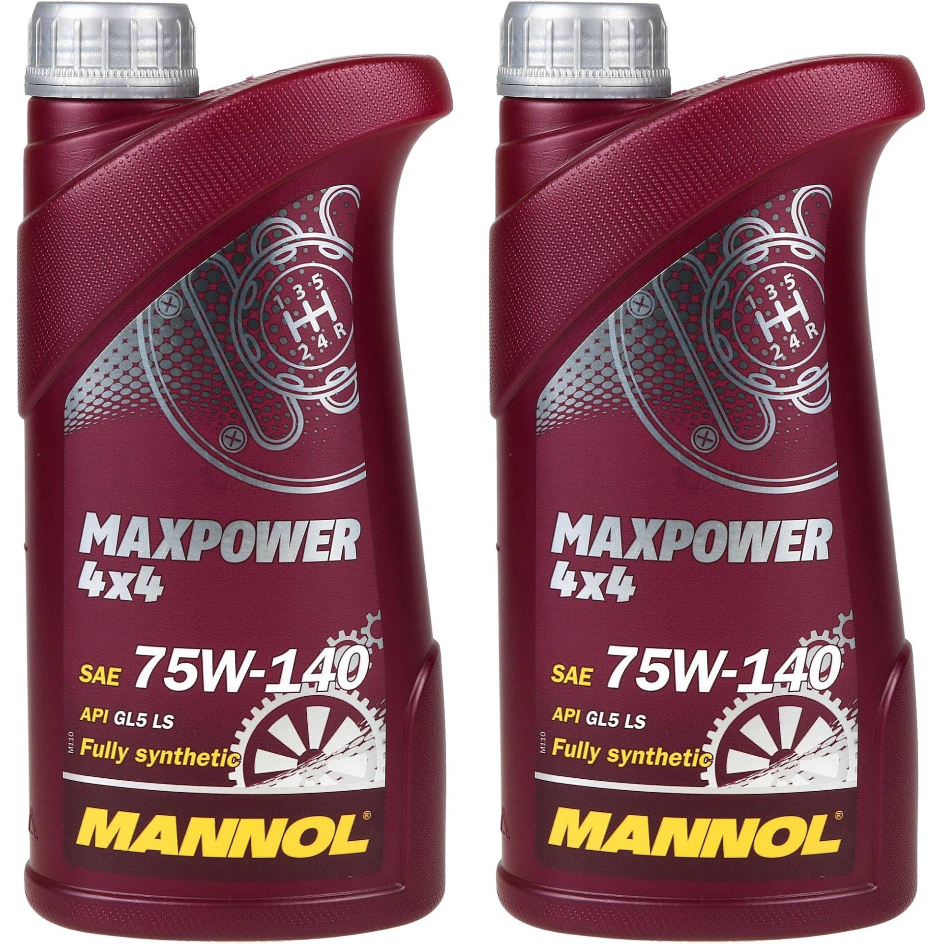 QR-Parts Set 85447381 MN8102-1 2x1 Liter Original MANNOL Getriebeöl Maxpower 4x4 75W-140 API GL 5 LS Gear Oil von Diederichs