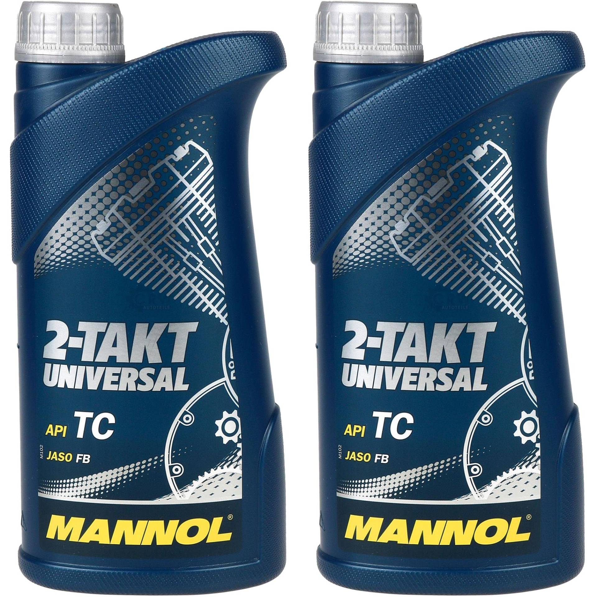 QR-Parts Set 85447422 MN7205-1 2x1 Liter Orignal MANNOL Motoröl 2-Takt Universal API TC Engine Oil Öl von Diederichs