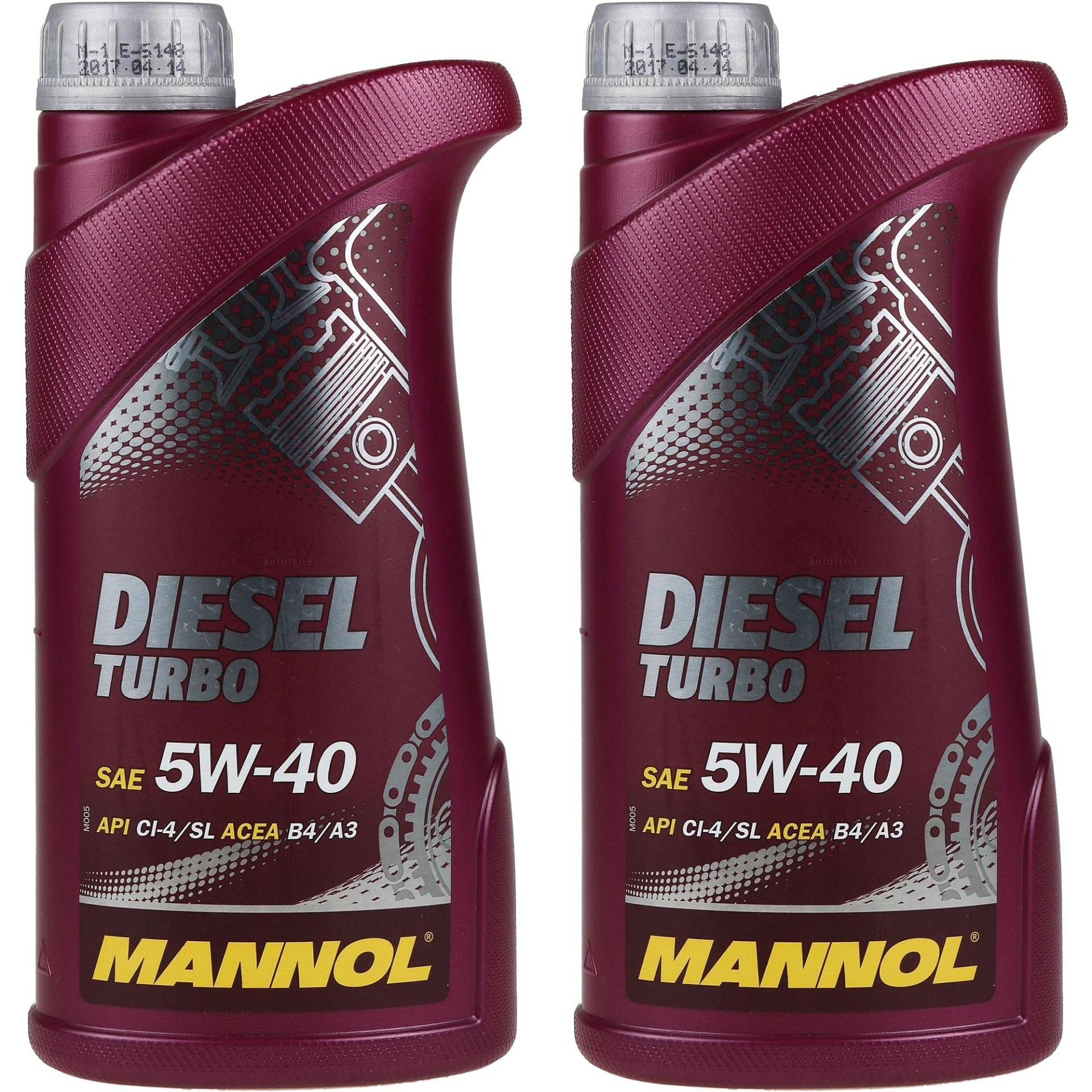 QR-Parts Set 85447890 MN7904-1 2x1 Liter Original MANNOL Motoröl Diesel Turbo 5W-40 Engine Oil Öl von Diederichs