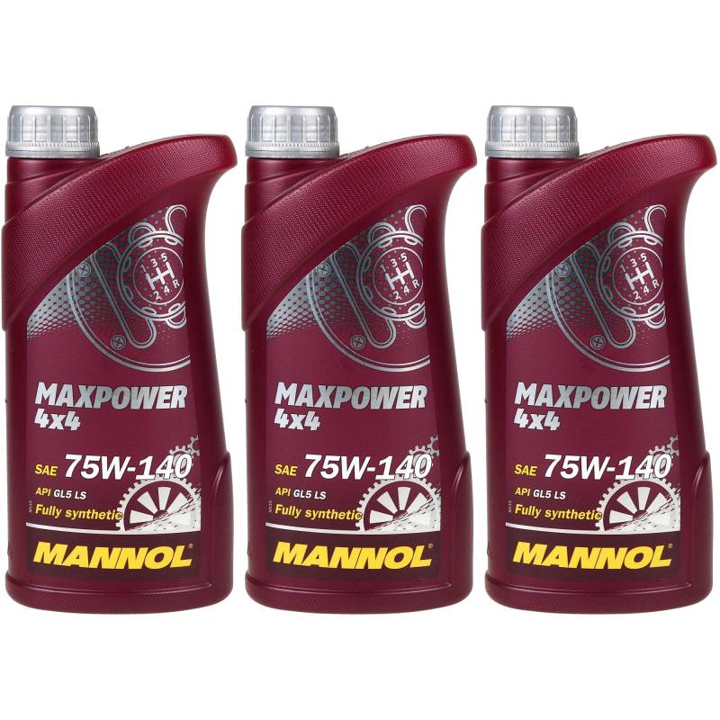 QR-Parts Set 85448105 MN8102-1 3x1 Liter Original MANNOL Getriebeöl Maxpower 4x4 75W-140 API GL 5 LS Gear Oil von Diederichs