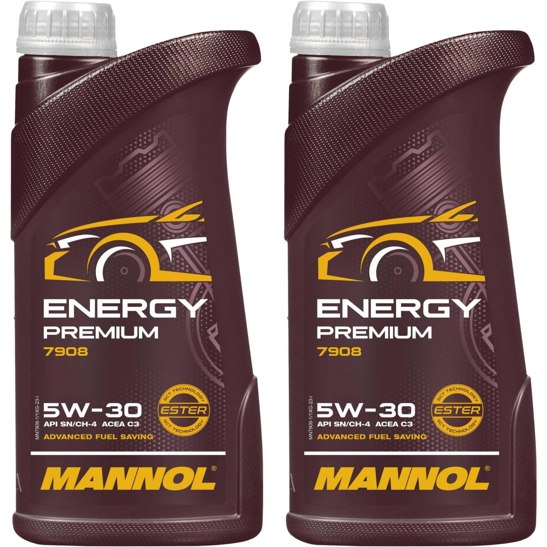 QR-Parts Set 85449115 MN7908-1 2L MANNOL Energy Premium 5W-30 API SN/CF Motoröl Engine Oil Öl von Diederichs