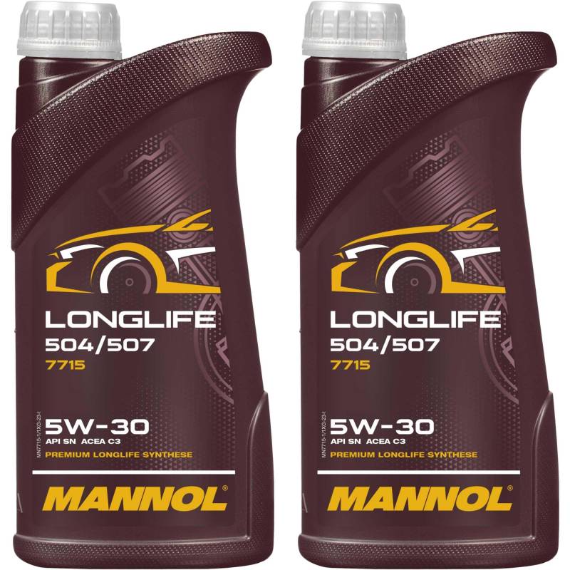 QR-Parts Set 85459025 MN7715-1 2x MANNOL 1 Liter 7715 LONGLIFE 504/507 Spezialmotoröl Motoröl API SN ACEA C3 von Diederichs