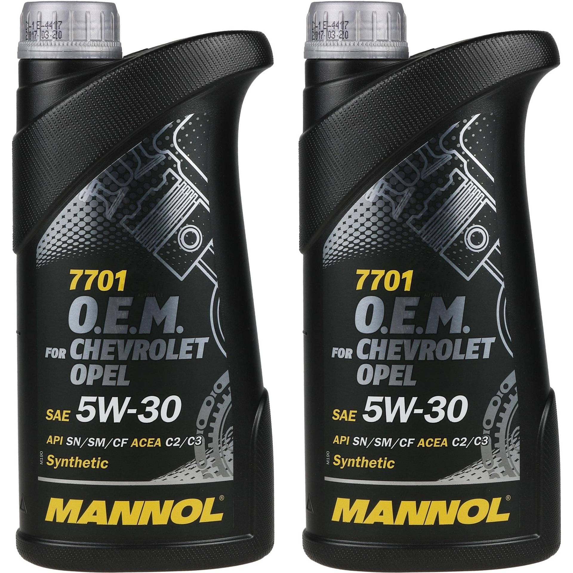 QR-Parts Set 85459343 MN7701-1 2x1 Liter Orignal MANNOL Motoröl 7701 O.E.M. 5W-30 API SN/SM/CF Engine Oil Öl von Diederichs