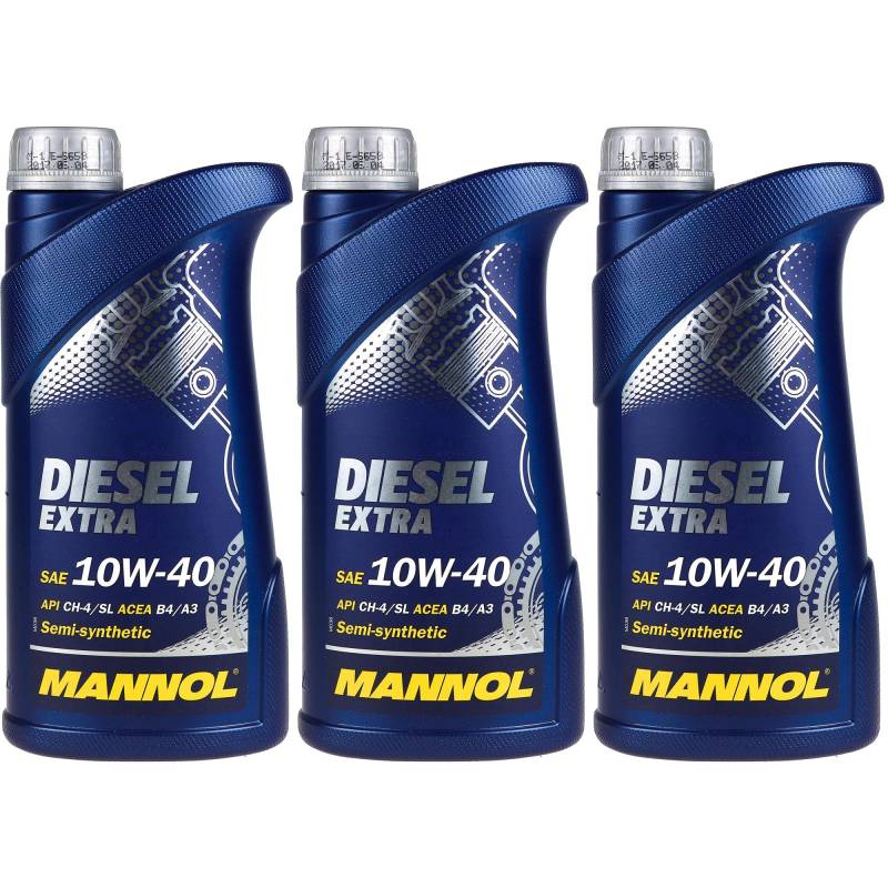 QR-Parts Set 85471063 MN7504-1 3x1 Liter Orignal MANNOL Motoröl SAE 10W-40 DIESEL EXTRA Engine Oil Öl von Diederichs