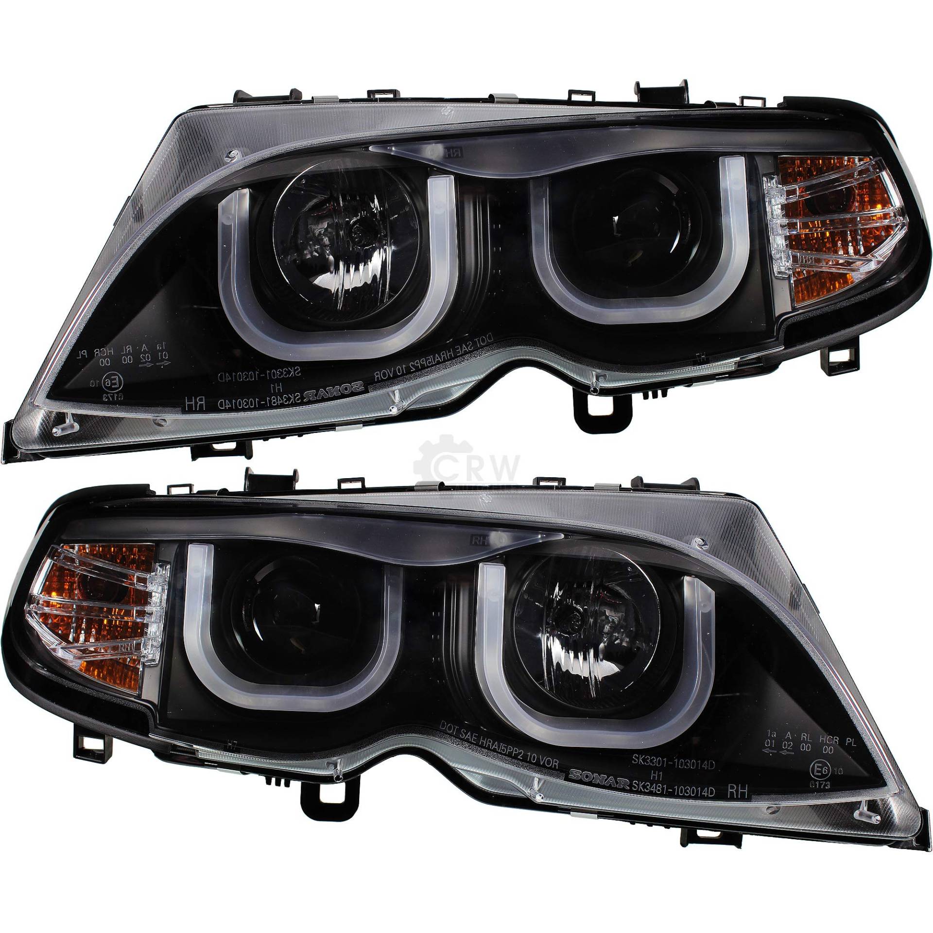 Scheinwerfer Set 3D U Angel Eyes 3er E46 Bj. 01-05 Limousine Touring von Diederichs