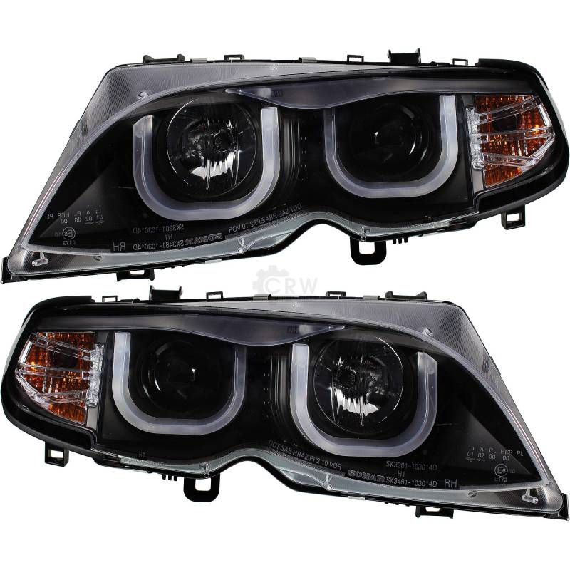 Scheinwerfer Set 3D U Angel Eyes 3er E46 Bj. 01-05 Limousine Touring von Diederichs