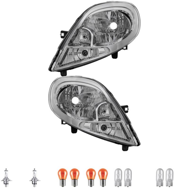 Scheinwerfer Set H4 für Primastar Bus Kasten Trafic II inklusive OSRAM Lampen mit Glühlampe ohne Elektromotor Stellmotor LWR von Diederichs