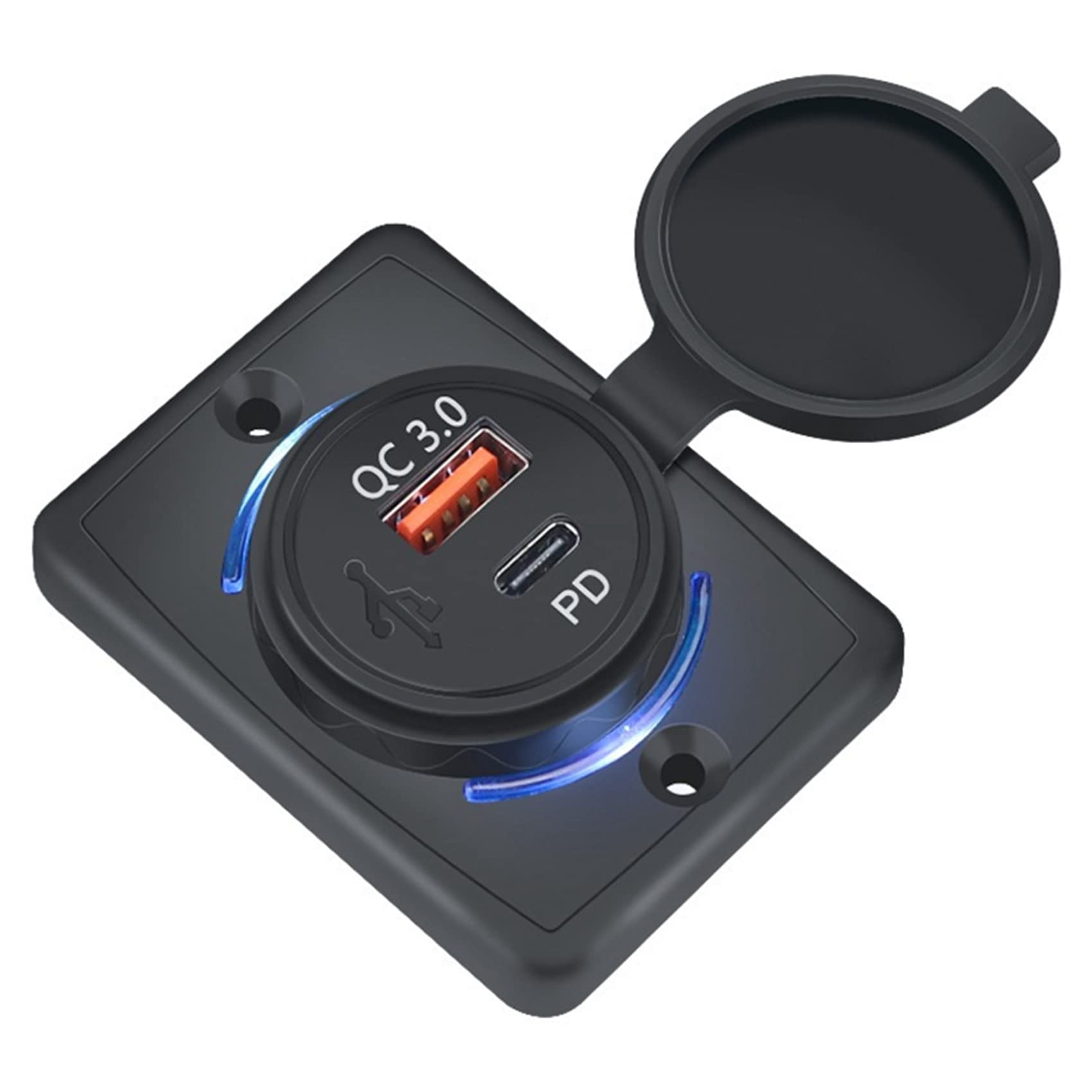 Diggtor Autoladebuchse 18W und QC 3.0 USB Schnellladebuchse Schnellladen 3.0 QC 3.0 für Auto Boot Marine Rv Mobile von Diggtor