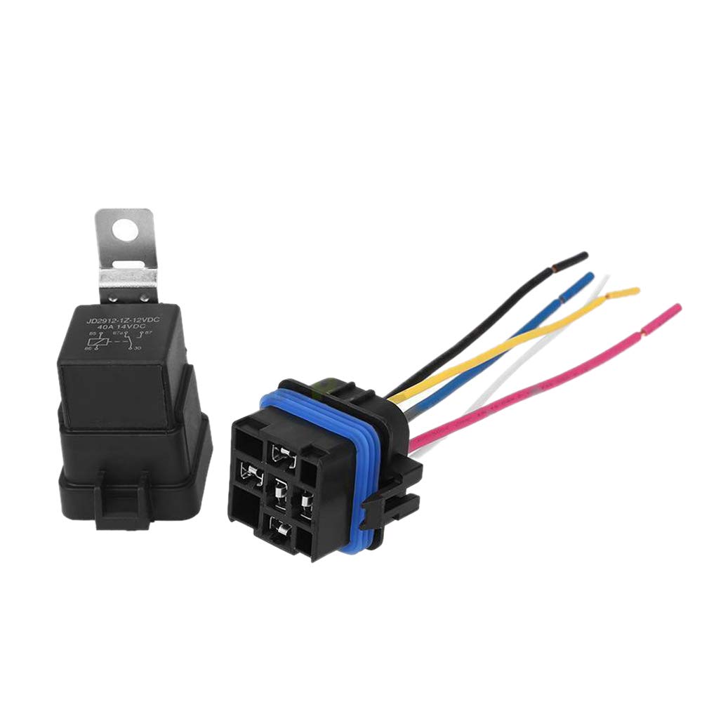 Diggtor Wasserdichtes Integriertes Auto Relais DC / 12V 40A Auto Relais & Sockel 5 Polig von Diggtor