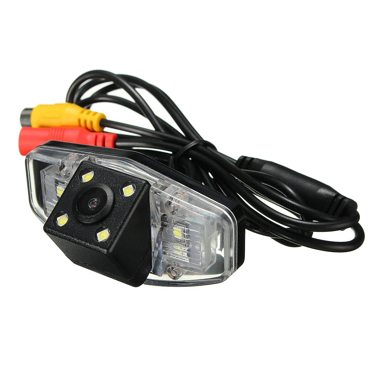 Diheohg Auto Auto RüCkfahrkamera Heck Ansicht RüCkwäRts Einparken RüCkfahrkamera mit 4 LED Licht für Accord EK FD Pilot Fit Jazz 1998-2013 von Diheohg