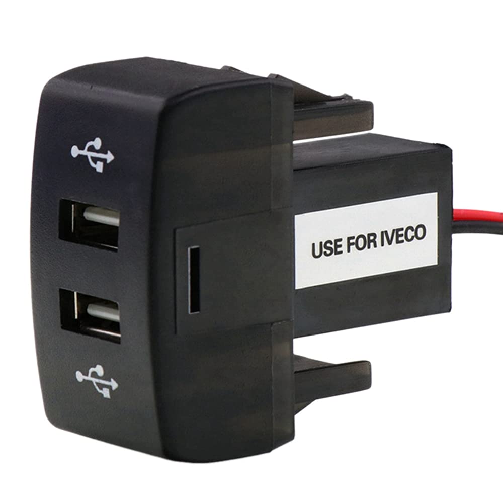 Diheohg Auto Dual USB LadegeräT 5V 2. USB Steckdose für Stralis Hi-Way Eurocargo von Diheohg