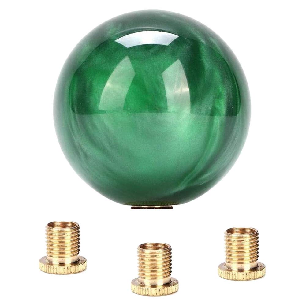 Diheohg Marmor Style Rund Ball Gear Schalt Acryl Schalt KnöPfe Stick Schalt KnöPfe mit 3 Adaptern für Manuelles Auto Dunkel GrüN von Diheohg