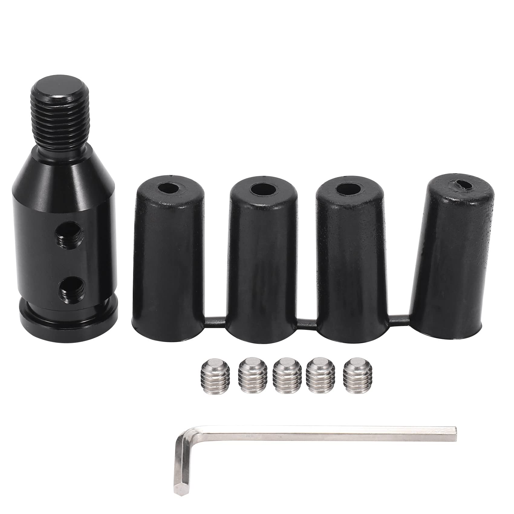 Diheohg Universell Aluminium Schaltknauf Adapter Für Nicht Verlegte Schalthebel 12X1.25Mm, (Schwarz) von Diheohg