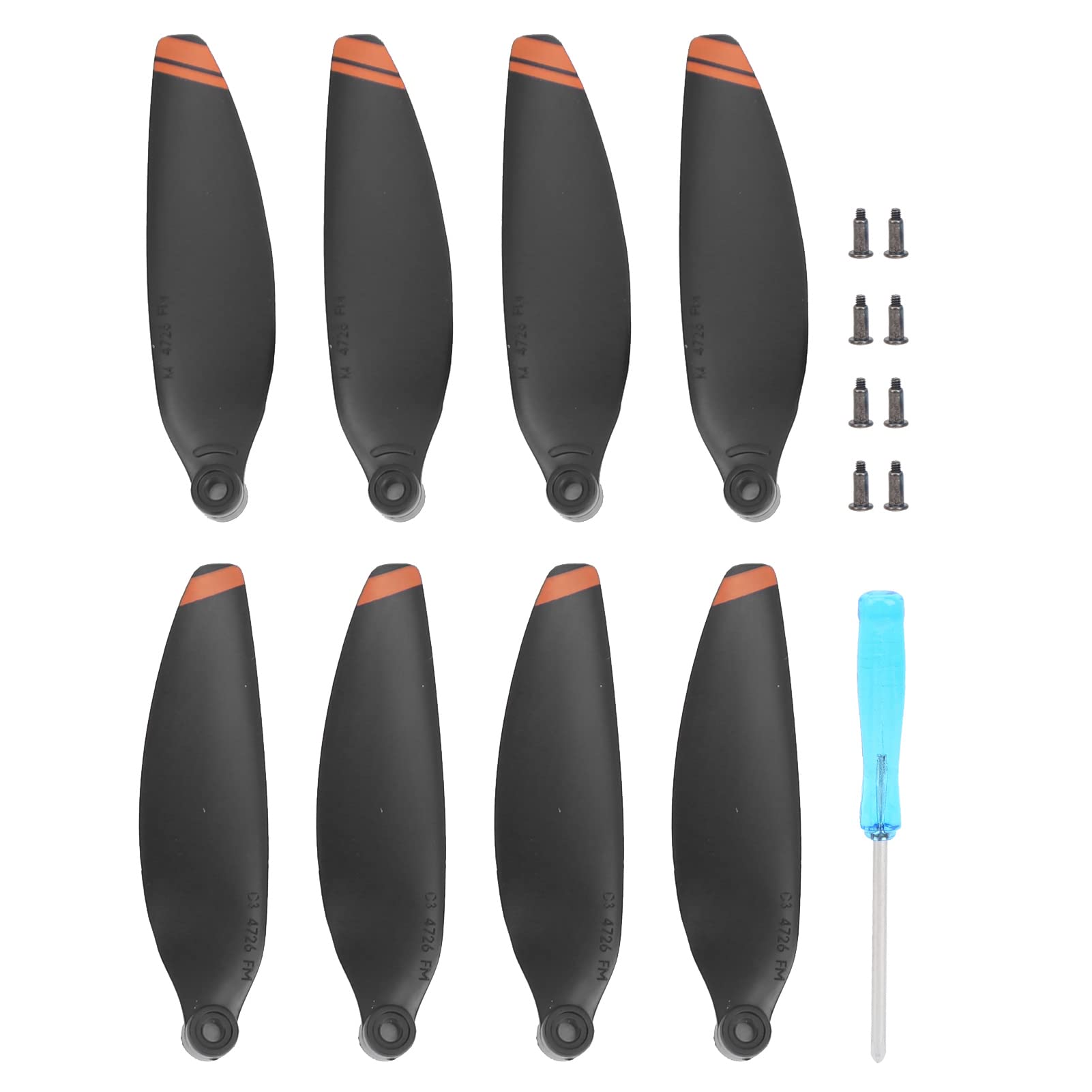 2 Paar Drone Propeller, PC Drone Propeller Set Drohnenzubehör Kompatibel mit Mavic Mini 2(Orange) von Dilwe