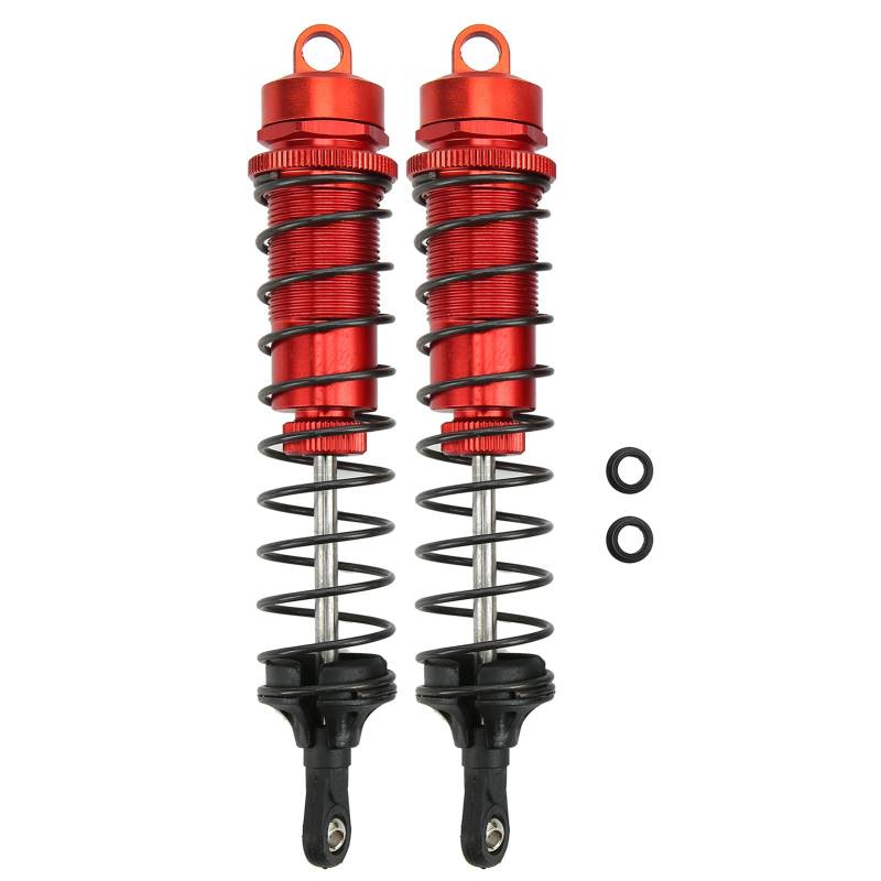 2Pcs RC-Öl-Stoßdämpfer Satz 140mm, ölgefüllter Einstellbarer Stoßdämpferdämpfer für Slash 2WD 1/8 RC Car(rot) von Dilwe