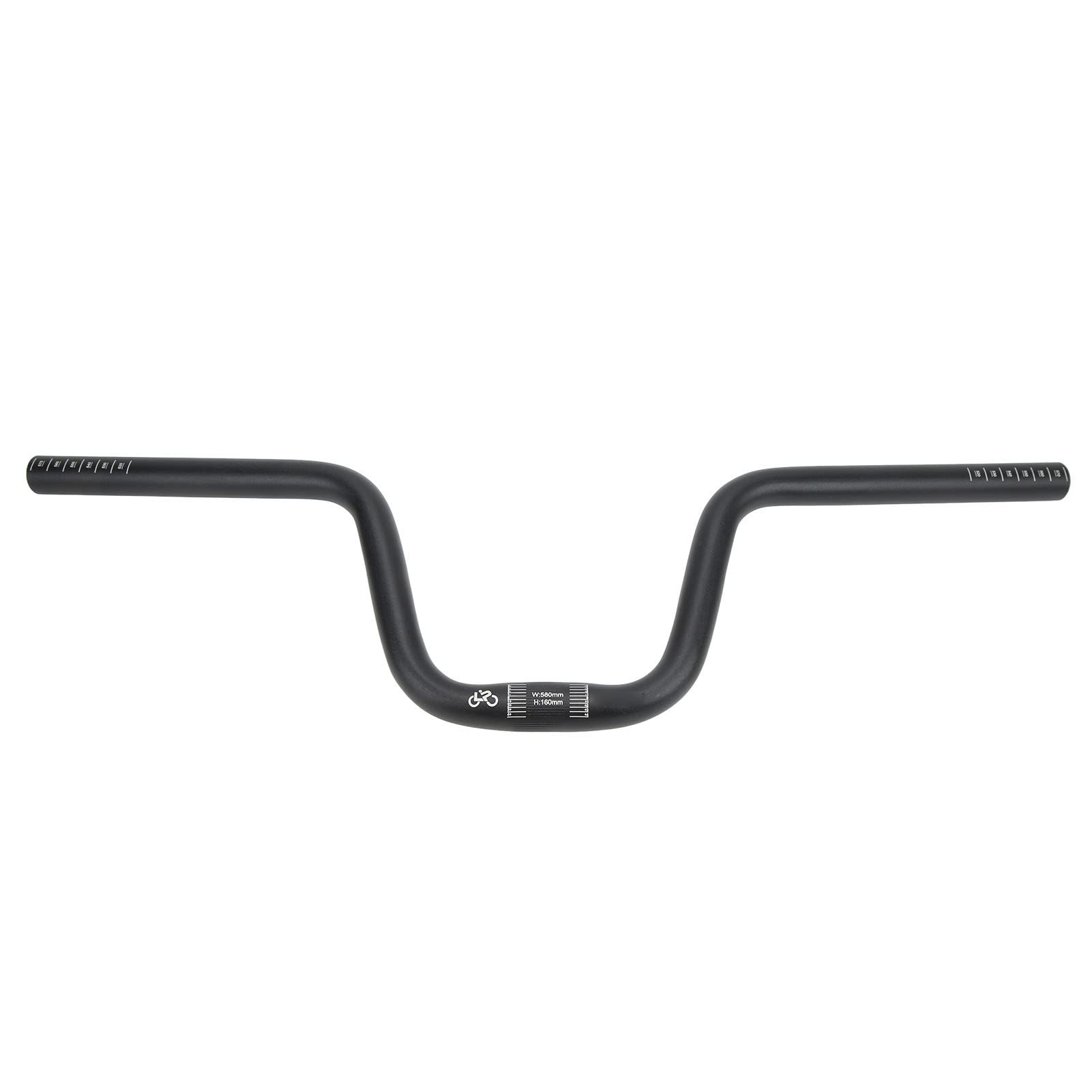 Dilwe Bike Swallow Lenker, 580 Mm / 22,8 Zoll L?nge, 25,4 Mm Fahrrad-Riser-Lenker aus Aluminiumlegierung f¨¹r Brompton Black, Schwarz(Heben Sie 160 mm / 6,3 Zoll an) and Spare von Dilwe