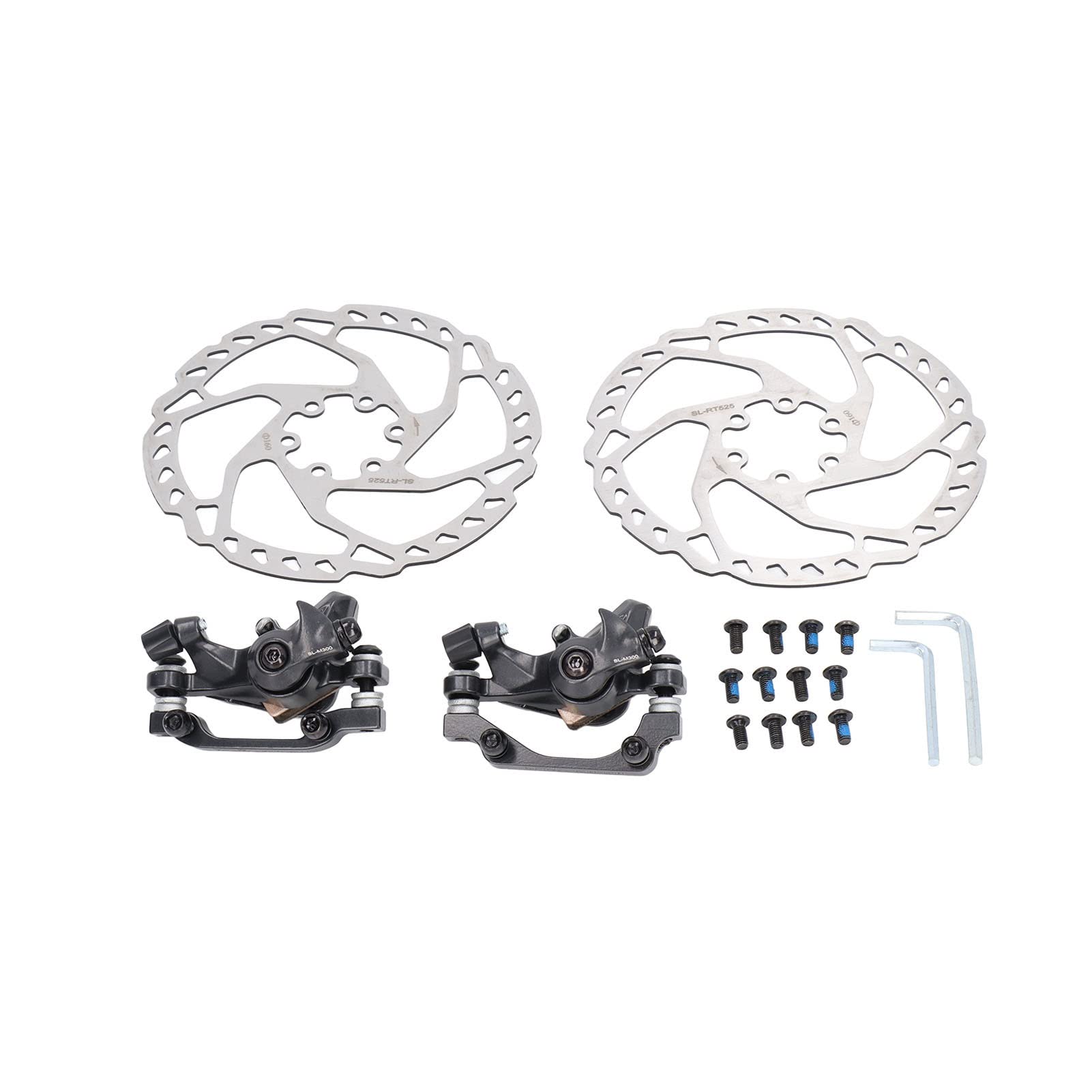 Dilwe Fahrrad-Scheibenbremsen-Kit Vorne: F160-R140 Hinten: F180-R160 Bremss?ttel 2 St¨¹ck 160 Mm Rotoren Premium-Legierung Scheibenbremsen-Sets f¨¹r SchwarzAnd Spare Parts von Dilwe