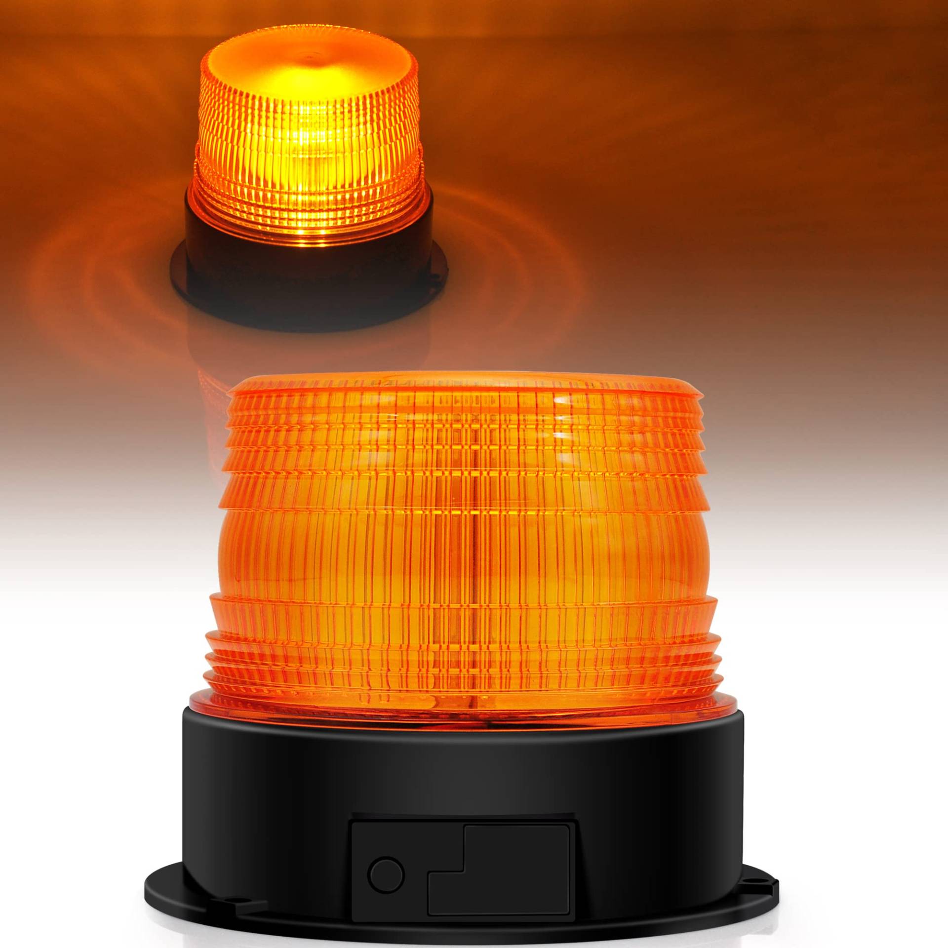 Dinfu LED Rundumleuchte, Rundumleuchte akku Gelb 12V Kabellose Magnet Warnleuchte Orange Warnlicht Blinkleuchte Strobe Beacon Light für Auto LKW Traktor KFZ UTV SUV J-eep von Dinfu