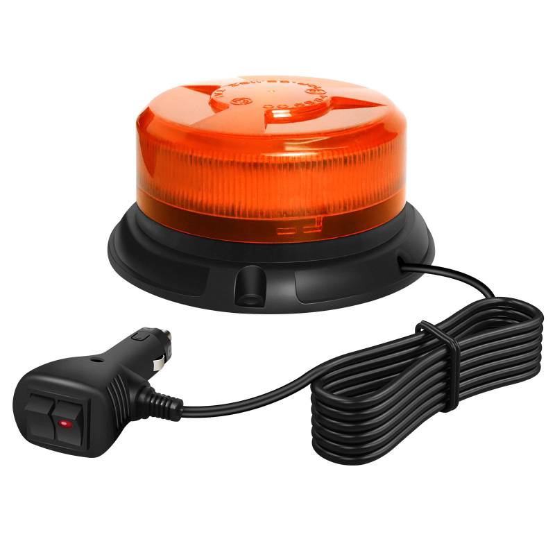 Dinfu LED Rundumleuchte Gelb Warnleuchte Orange 12V LED Rundumkennleuchte mit magnetischem und 9 Modes für Auto Traktor UTV Anhänger SUV J-eep KFZ LKW von Dinfu