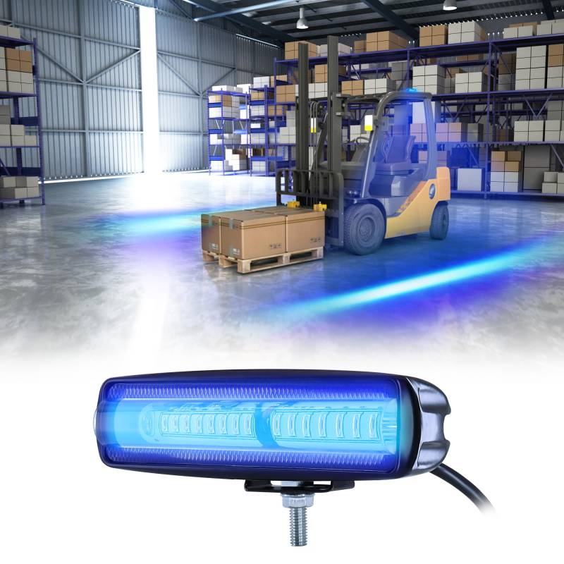 Dinfu LED Gabelstapler Leuchtet Seitenleuchten blau Warnscheinwerfer Seitenlampen 30W DC 12-80V Sicherheitsleuchte für Stapler Fahrzeug von Dinfu