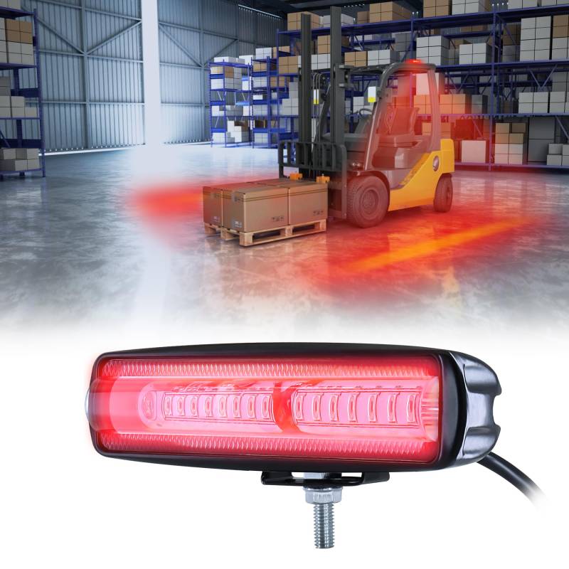 Dinfu LED Gabelstaplerleuchte, Led Rot Blitzer Seitenlinie Markierungsleuchte Frontblitzer Warnlicht Stroboskop Blitzer 30W DC 12-80V Sicherheitslicht von Dinfu