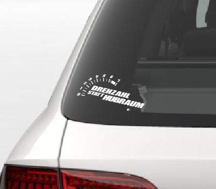 Aufkleber Drehzahl statt Hubraum Sticker Decal Folie Tuning (Schwarz) von Dinger-Design