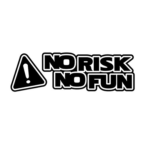 Aufkleber No Risk No Fun Sticker Decal Folie Tuning (schwarz) von Dinger-Design