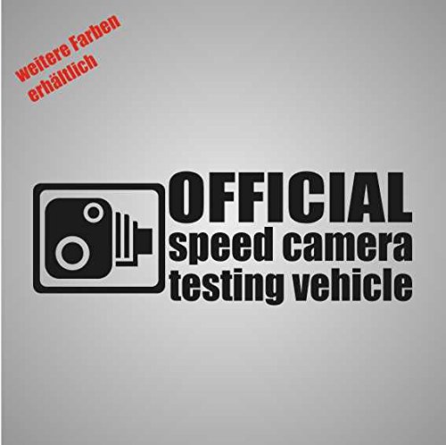 Aufkleber Official Speed Camera Test Vehicle Sticker Decal Folie Tuning (weiß) von Dinger-Design