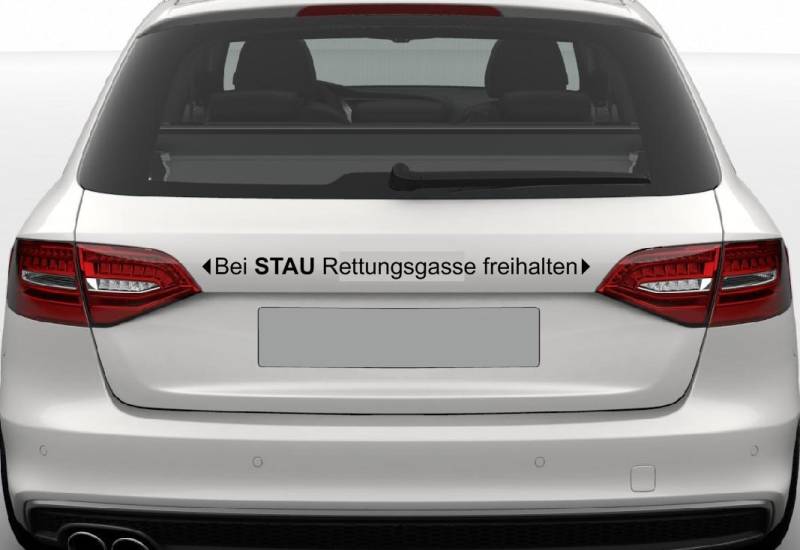 Dinger-Design Aufkleber Bei Stau Rettungsgasse freihalten Autoaufkleber 60 cm schwarz von Dinger-Design