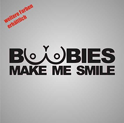 Dinger-Design Aufkleber Boobies Make me Smile Sticker Decal Folie Tuning (Schwarz) von Dinger-Design