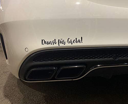 Dinger-Design Aufkleber Dunst für Greta Autoaufkleber Tuning Umwelt Sticker Bomb Feinstaub (Schwarz) von Dinger-Design