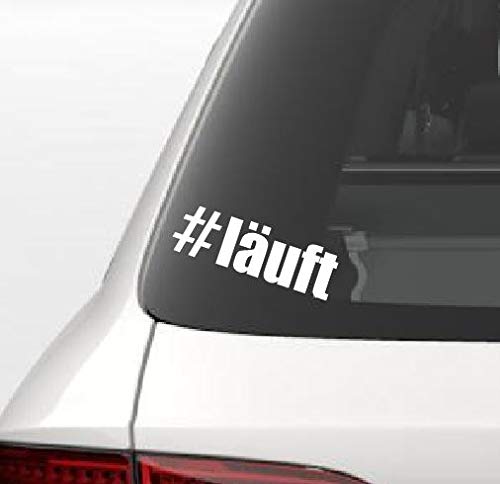 Dinger-Design Aufkleber Hashtag #läuft Auto Tuning Decal Stickerbomb (Weiß) von Dinger-Design