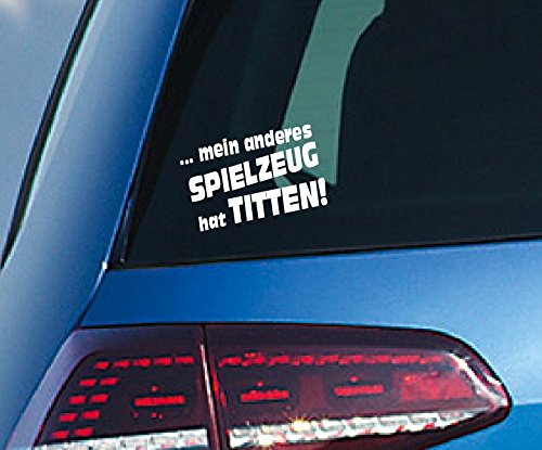 Dinger-Design Aufkleber Mein anderes Spielzeug hat Titten! JDM OEM Drift Decal 11x8 cm weiß von Dinger-Design