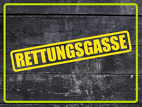 Dinger-Design Aufkleber RETTUNGSGASSE Feuerwehr Polizei DRK Sticker Decal Stickerbomb gelb von Dinger-Design