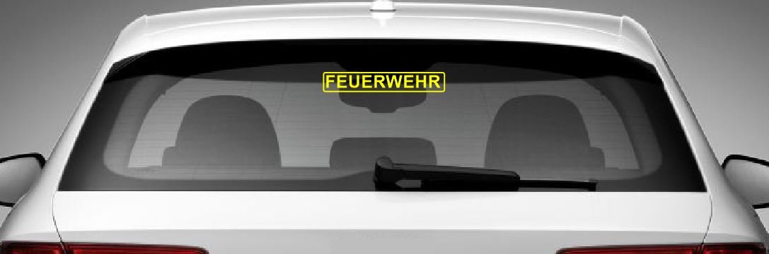 Dinger-Design Feuerwehr Aufkleber Polizei 2 DRK Sticker Decal Stickerbomb gelb 20x4cm von Dinger-Design