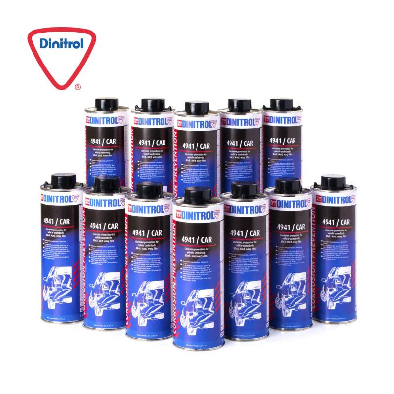 Dinitrol® 4941 schwarze Unterboden-Chassis, selbstheilende Wachsschutzbeschichtung, 12 x 1 Liter Kanister (Schutzart Schraubverschluss) von Dinitrol